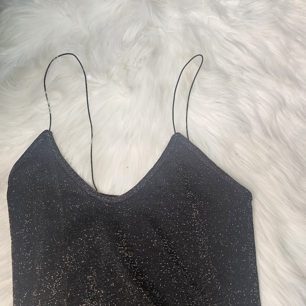 Free People Lurex Skinny Strap Seamless Brami Black Size XS/S - Picture 4 of 12